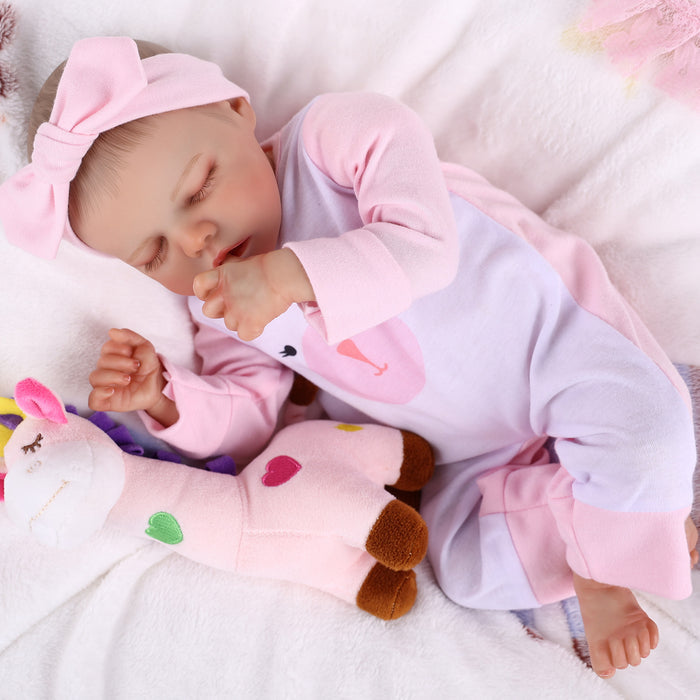 Babeside 17" Asleep Newborn Baby Girl Twinnie
