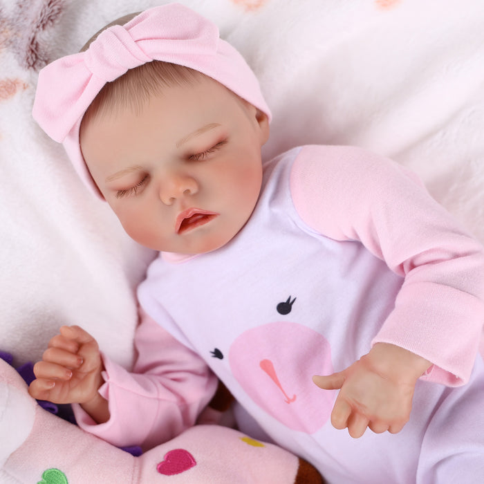 Babeside 17" Asleep Newborn Baby Girl Twinnie