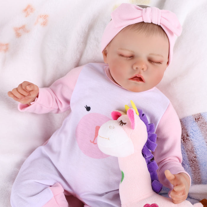 Babeside 17" Asleep Newborn Baby Girl Twinnie