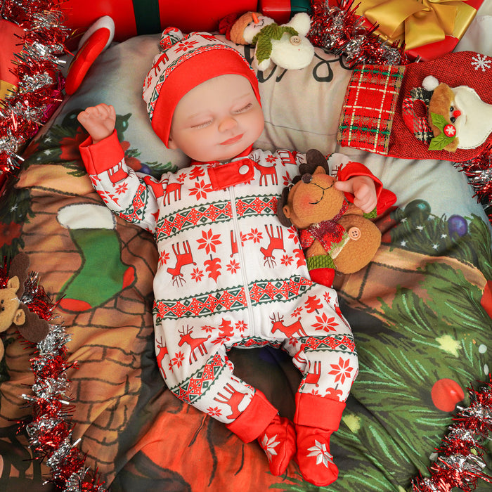 Babeside 17'' Christmas Adorable Reborn Baby Doll Sleeping Charming Girl Skylar