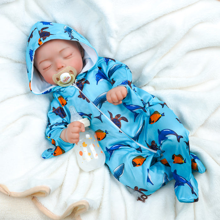 Babeside 17'' Cutest Realistic Reborn Baby Doll Boy Blue Ocean Fish Karen
