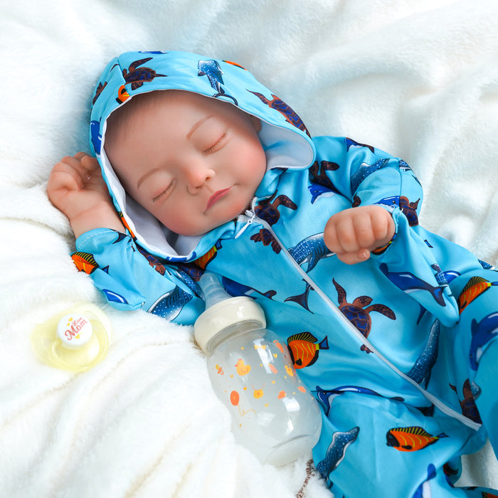 Babeside 17'' Cutest Realistic Reborn Baby Doll Boy Blue Ocean Fish Karen