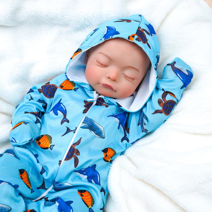 Babeside 17'' Cutest Realistic Reborn Baby Doll Boy Blue Ocean Fish Karen