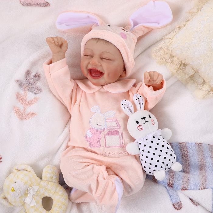 Babeside 17'' Cutest Realistic Reborn Baby Doll Pink Bunny Girl Sami