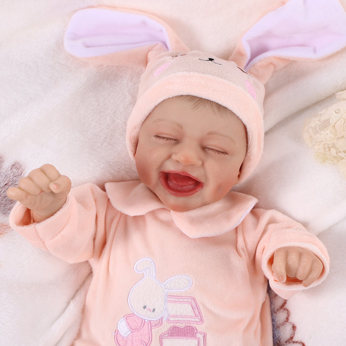 Babeside 17'' Cutest Realistic Reborn Baby Doll Pink Bunny Girl Sami