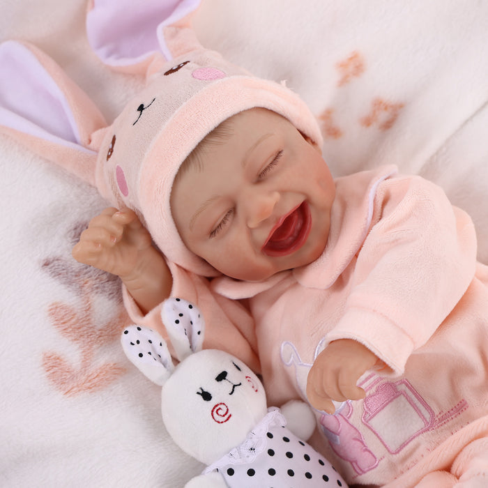 Babeside 17'' Cutest Realistic Reborn Baby Doll Pink Bunny Girl Sami