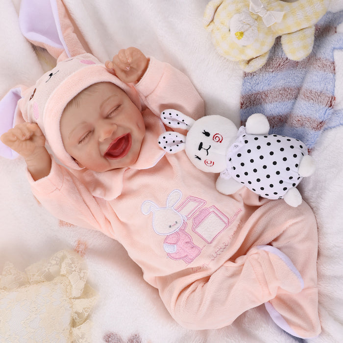 Babeside 17'' Cutest Realistic Reborn Baby Doll Pink Bunny Girl Sami