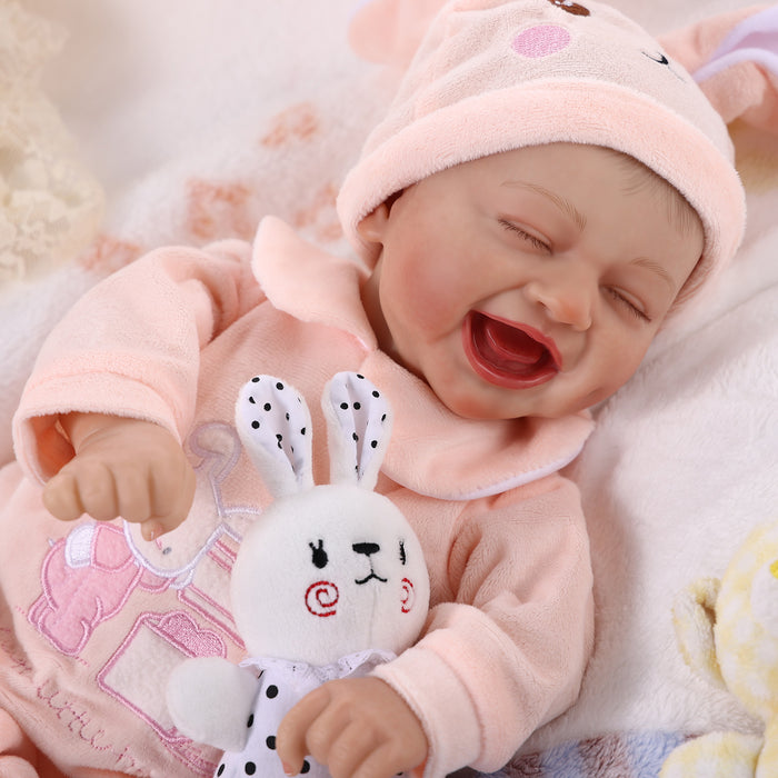Babeside 17'' Cutest Realistic Reborn Baby Doll Pink Bunny Girl Sami