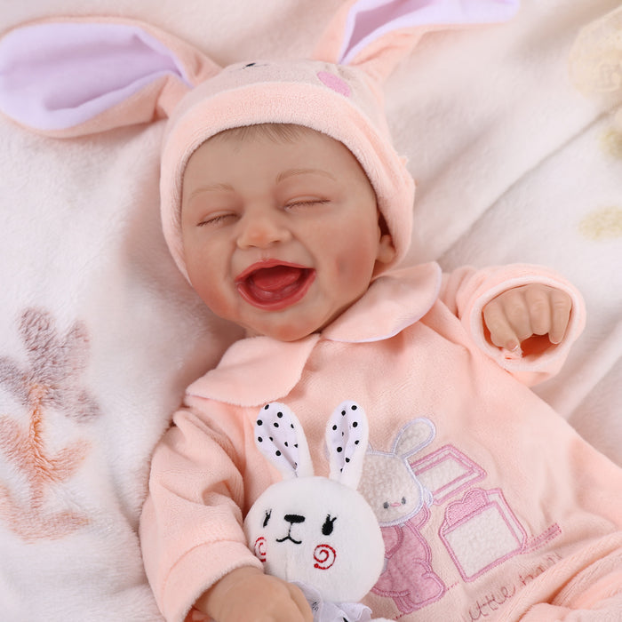 Babeside 17'' Cutest Realistic Reborn Baby Doll Pink Bunny Girl Sami