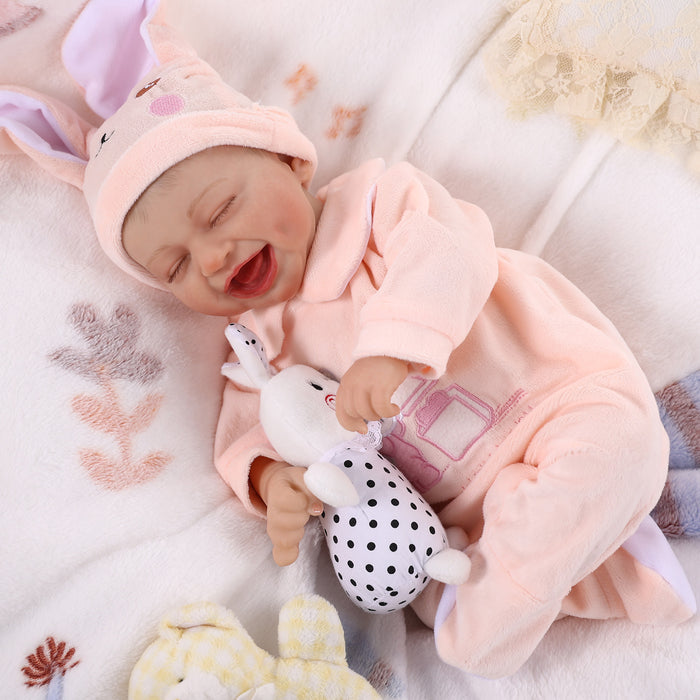 Babeside 17'' Cutest Realistic Reborn Baby Doll Pink Bunny Girl Sami