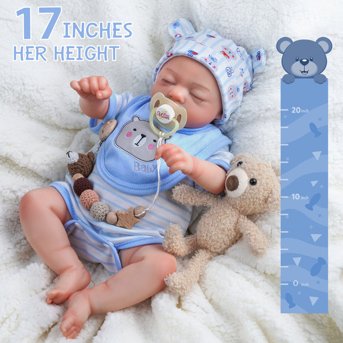 Babeside 17'' Realistic Reborn Baby Doll Adorable Newborn Sleeping Boy Annie