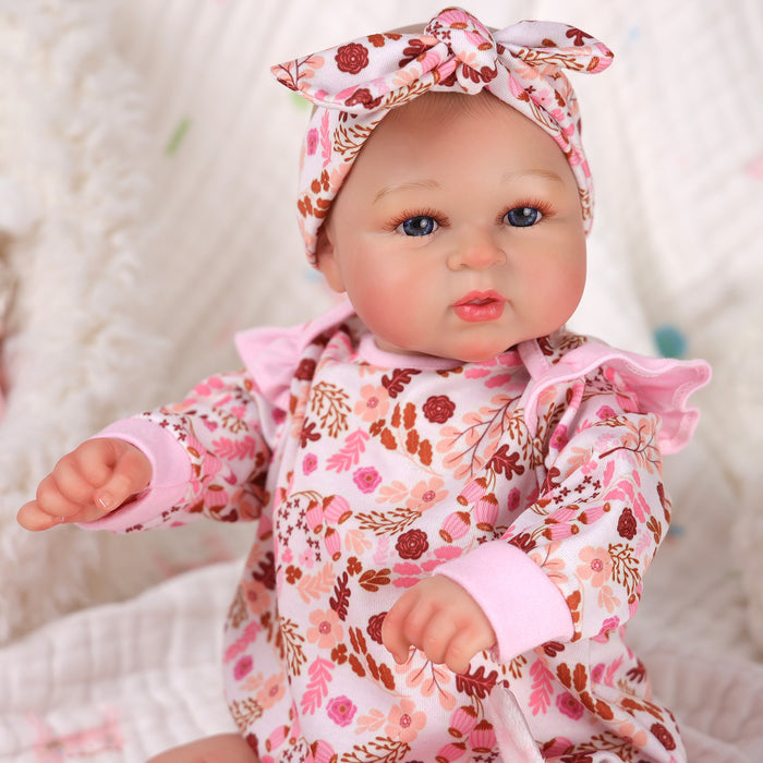 Babeside 17'' Realistic Reborn Baby Doll Blue Eyes Awake Charming Girl Abby