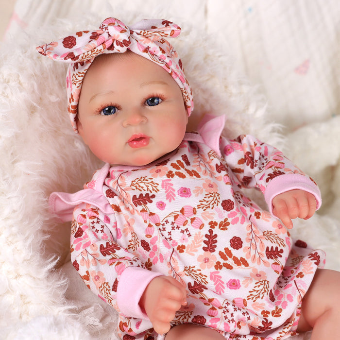 Babeside 17'' Realistic Reborn Baby Doll Blue Eyes Awake Charming Girl Abby