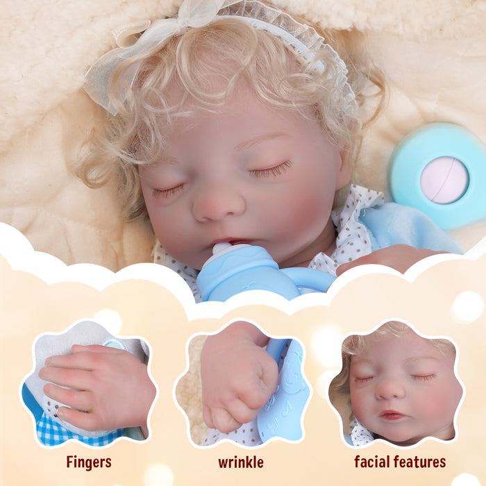 Babeside 17" Realistic Reborn Baby Doll Infant Girl Aurora with Washable Body for Pleased Bathing