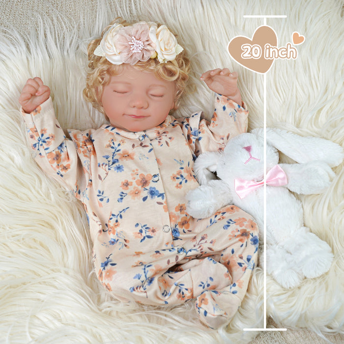 Babeside 17'' Realistic Reborn Baby Doll Sleeping Adorable Girl Floral Suit Lottie
