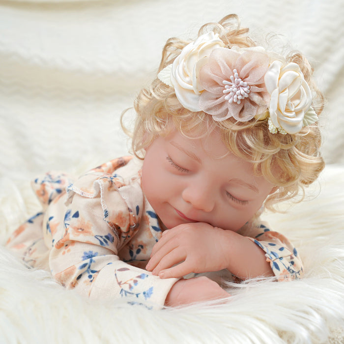 Babeside 17'' Realistic Reborn Baby Doll Sleeping Adorable Girl Floral Suit Lottie