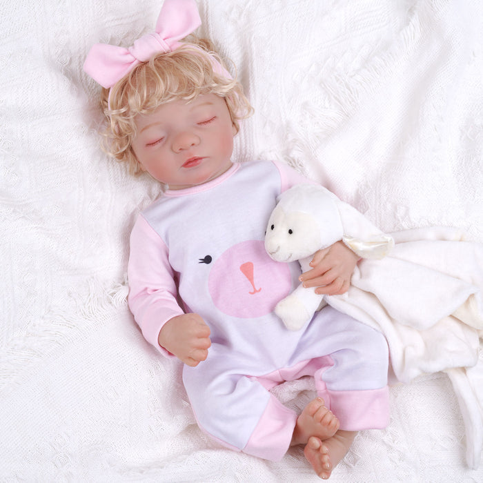 Babeside 17" Realistic Reborn Infant Chubby Cheek Face Baby Doll Girl Aurora with Washable Body for Pleased Bathing