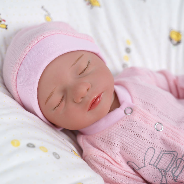 Babeside 17" Realistic Reborn Infant Chubby Cheek Face Baby Doll Girl Aurora with Washable Body for Pleased Bathing