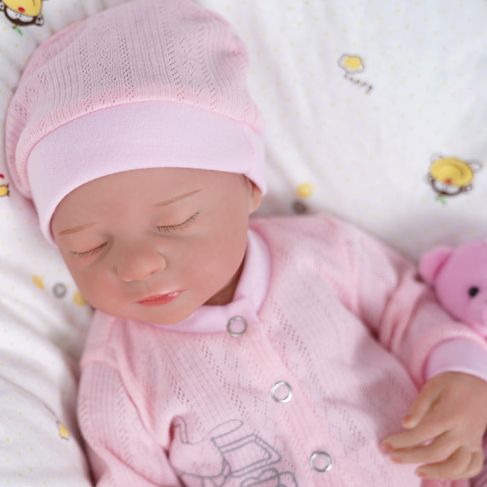 Babeside 17" Realistic Reborn Infant Chubby Cheek Face Baby Doll Girl Aurora with Washable Body for Pleased Bathing