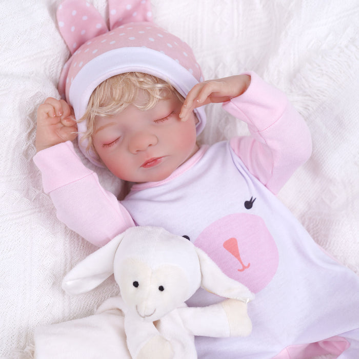 Babeside 17" Realistic Reborn Infant Chubby Cheek Face Baby Doll Girl Aurora with Washable Body for Pleased Bathing
