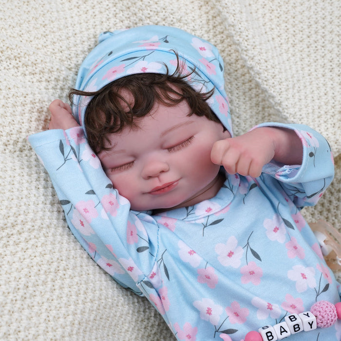 Babeside 17" Realistic Reborn Infant Chubby Cheek Face Baby Doll Girl Skylar with Washable Body for Pleased Bathing