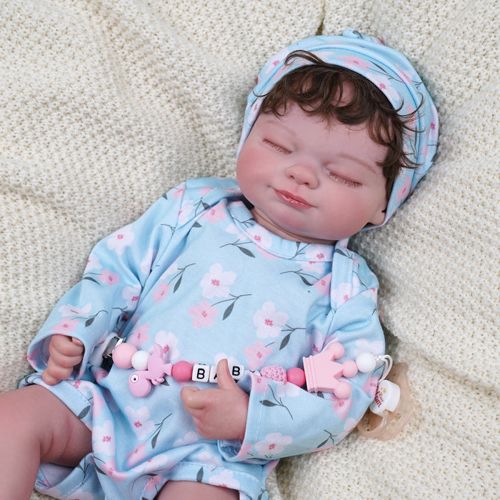 Babeside 17" Realistic Reborn Infant Chubby Cheek Face Baby Doll Girl Skylar with Washable Body for Pleased Bathing