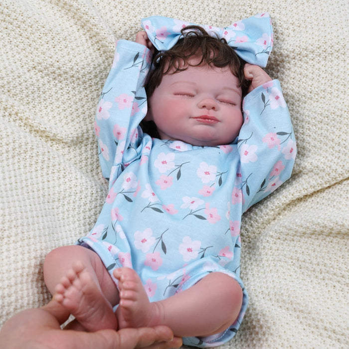 Babeside 17" Realistic Reborn Infant Chubby Cheek Face Baby Doll Girl Skylar with Washable Body for Pleased Bathing