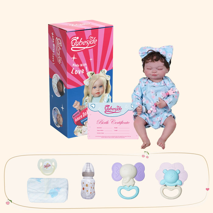 Babeside 17" Realistic Reborn Infant Chubby Cheek Face Baby Doll Girl Skylar with Washable Body for Pleased Bathing
