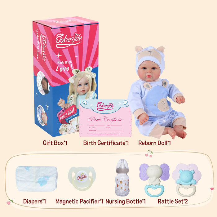 Babeside 17'' Reborn Baby Doll Blue Eyes Awake Girl Charming Abby