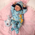 Babeside 17" Reborn Toddler Baby Dolls Asleep Green Giraffe Boy Twinnie