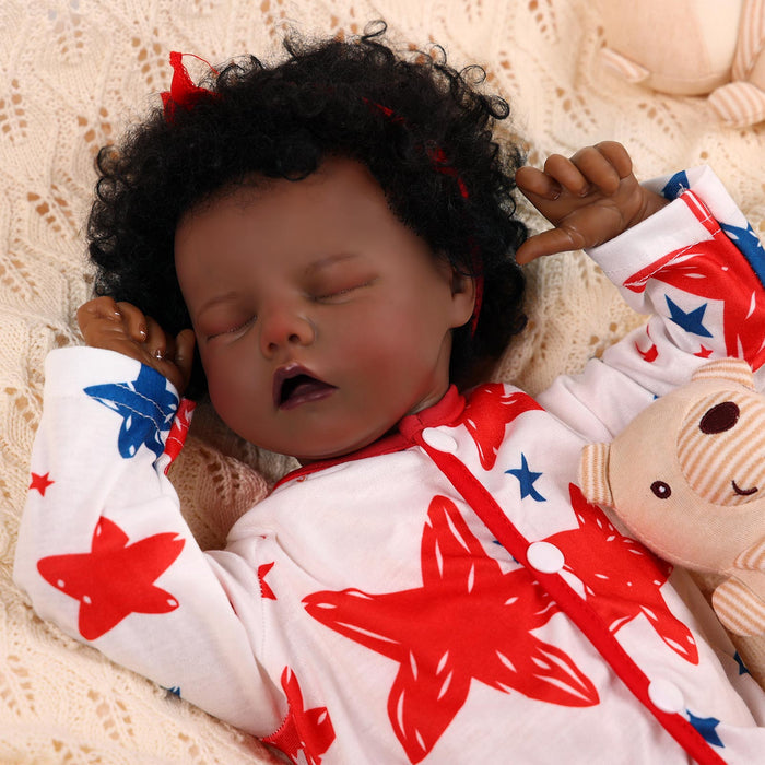 Babeside 17'' Reborns Boy Twinnie - Real Life Poseable African American Toddler Baby Dolls