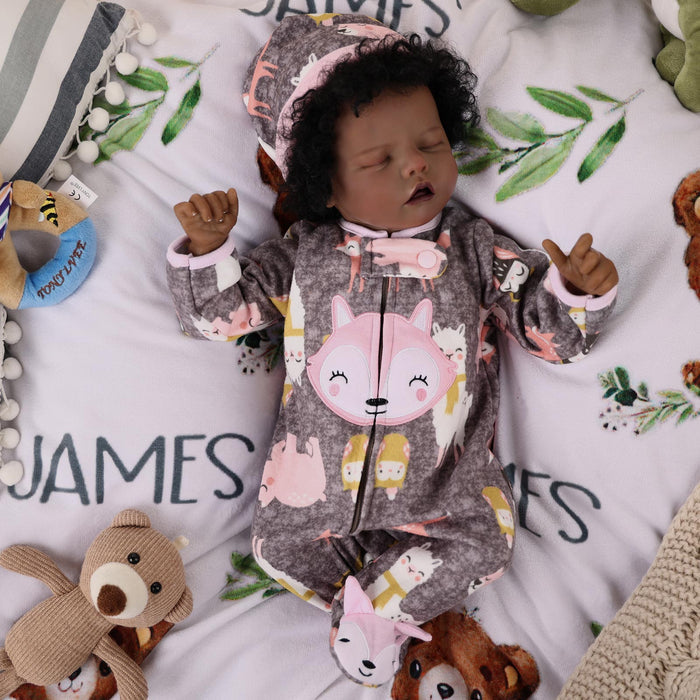 Babeside 17'' Reborns Boy Twinnie - Real Life Poseable African American Toddler Baby Dolls