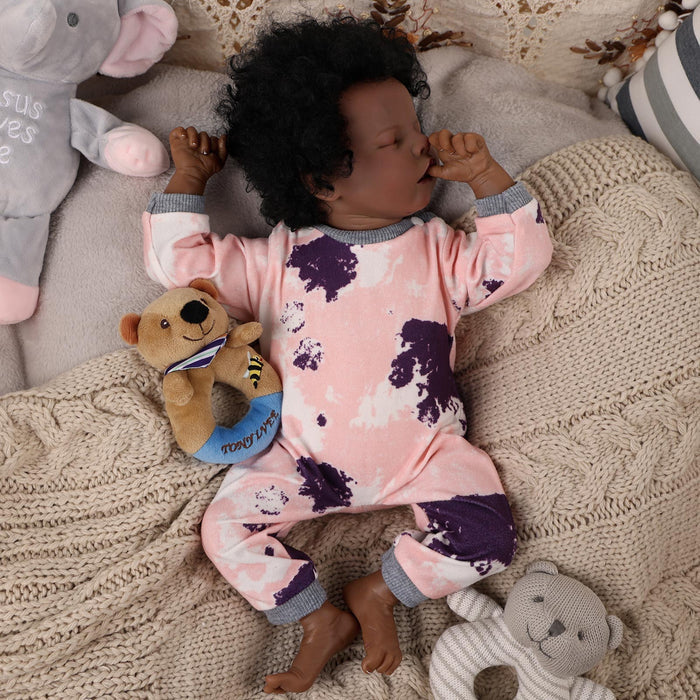 Babeside 17'' Reborns Boy Twinnie - Real Life Poseable African American Toddler Baby Dolls