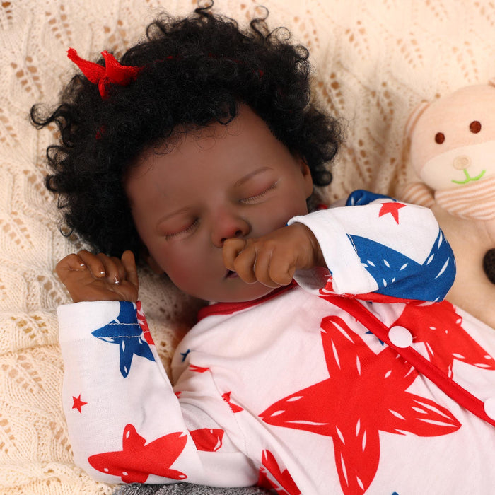 Babeside 17'' Reborns Boy Twinnie - Real Life Poseable African American Toddler Baby Dolls