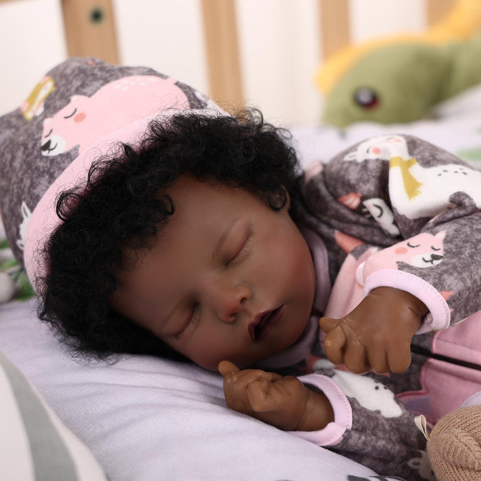 Babeside 17'' Reborns Boy Twinnie - Real Life Poseable African American Toddler Baby Dolls