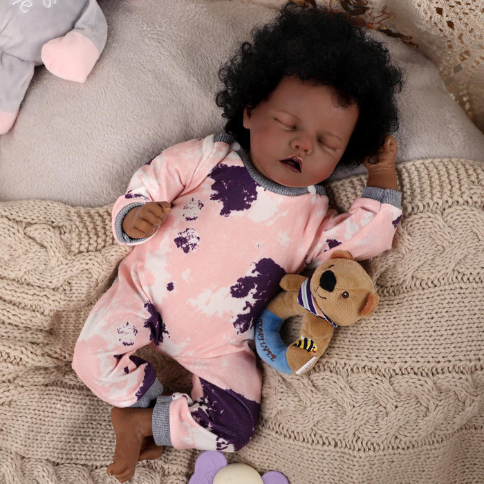 Babeside 17'' Reborns Boy Twinnie - Real Life Poseable African American Toddler Baby Dolls