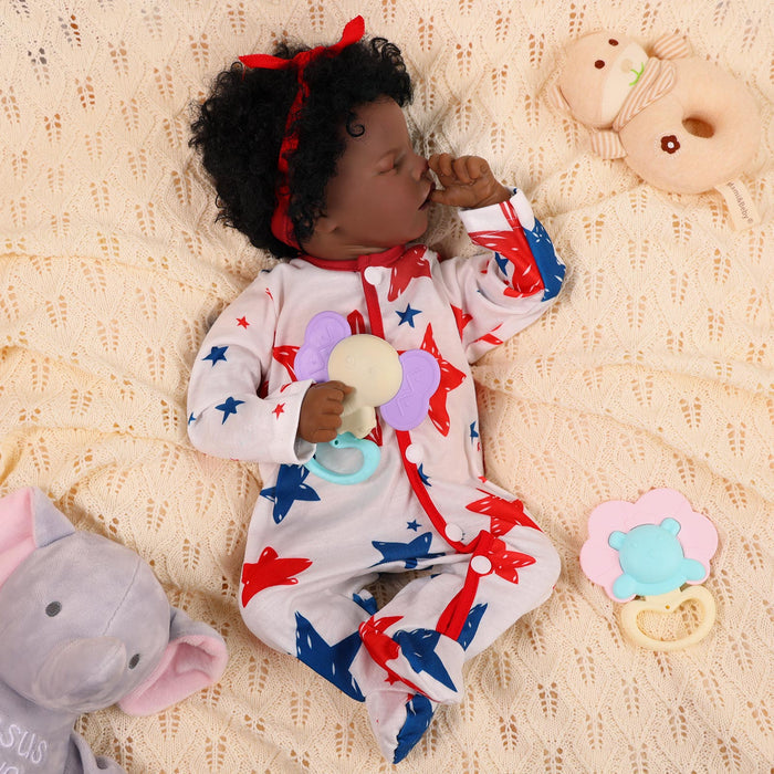 Babeside 17'' Reborns Boy Twinnie - Real Life Poseable African American Toddler Baby Dolls