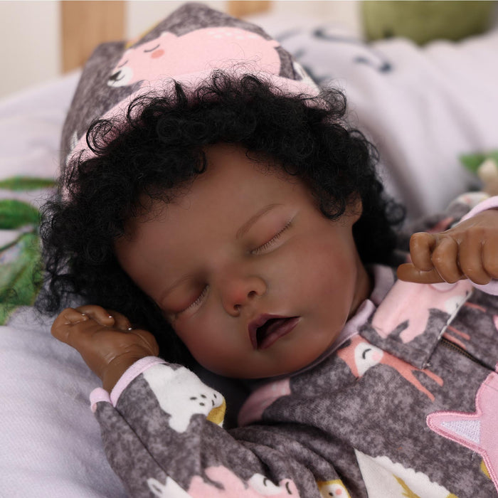 Babeside 17'' Reborns Boy Twinnie - Real Life Poseable African American Toddler Baby Dolls