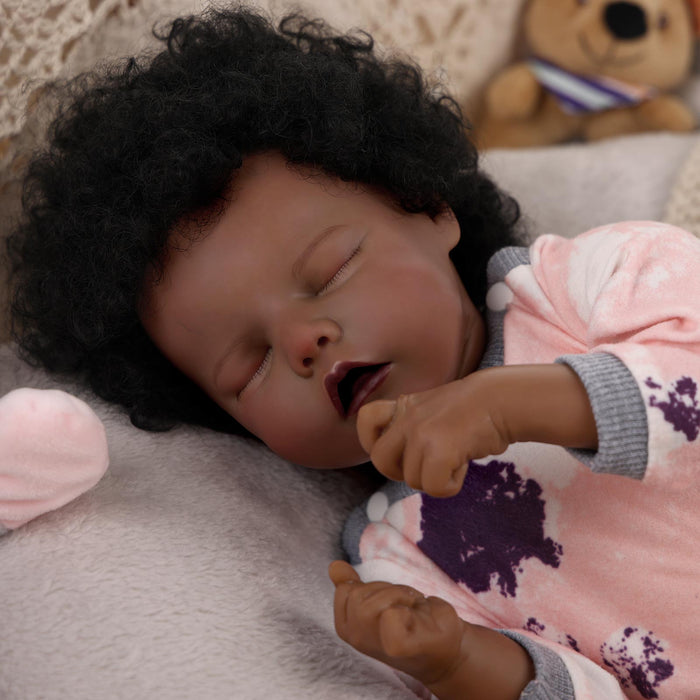 Babeside 17'' Reborns Boy Twinnie - Real Life Poseable African American Toddler Baby Dolls