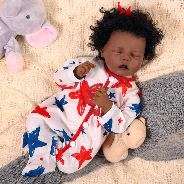 Babeside 17'' Reborns Boy Twinnie - Real Life Poseable African American Toddler Baby Dolls