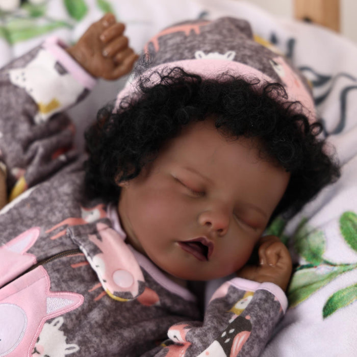 Babeside 17'' Reborns Boy Twinnie - Real Life Poseable African American Toddler Baby Dolls