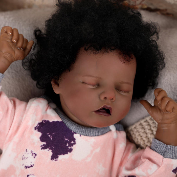Babeside 17'' Reborns Boy Twinnie - Real Life Poseable African American Toddler Baby Dolls