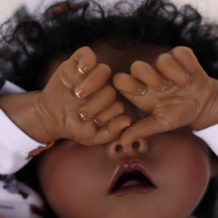 Babeside 17'' Reborns Boy Twinnie - Real Life Poseable African American Toddler Baby Dolls