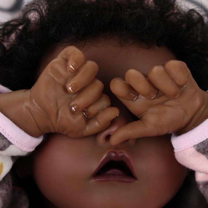 Babeside 17'' Reborns Boy Twinnie - Real Life Poseable African American Toddler Baby Dolls