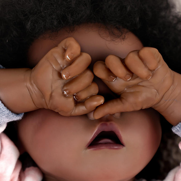 Babeside 17'' Reborns Boy Twinnie - Real Life Poseable African American Toddler Baby Dolls