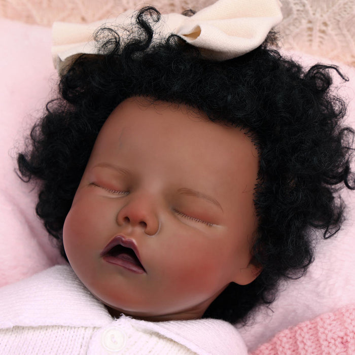 Babeside 17'' Reborns Girl Twinnie - Real Life Poseable African American Toddler Baby Dolls