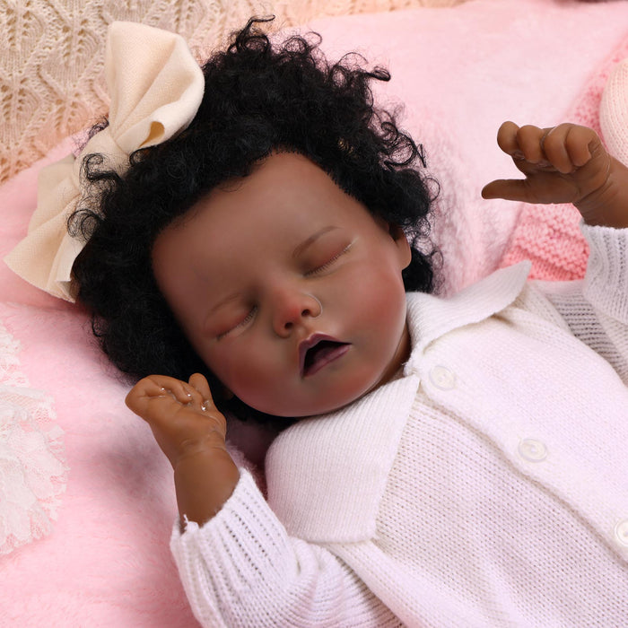 Babeside 17'' Reborns Girl Twinnie - Real Life Poseable African American Toddler Baby Dolls