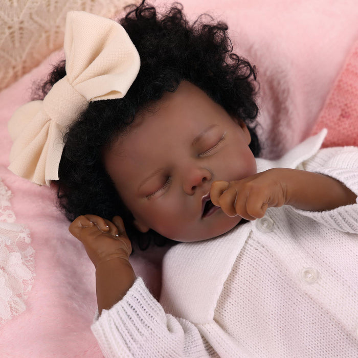 Babeside 17'' Reborns Girl Twinnie - Real Life Poseable African American Toddler Baby Dolls
