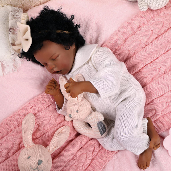 Babeside 17'' Reborns Girl Twinnie - Real Life Poseable African American Toddler Baby Dolls
