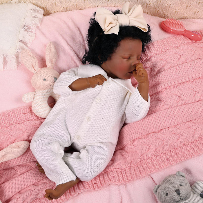 Babeside 17'' Reborns Girl Twinnie - Real Life Poseable African American Toddler Baby Dolls